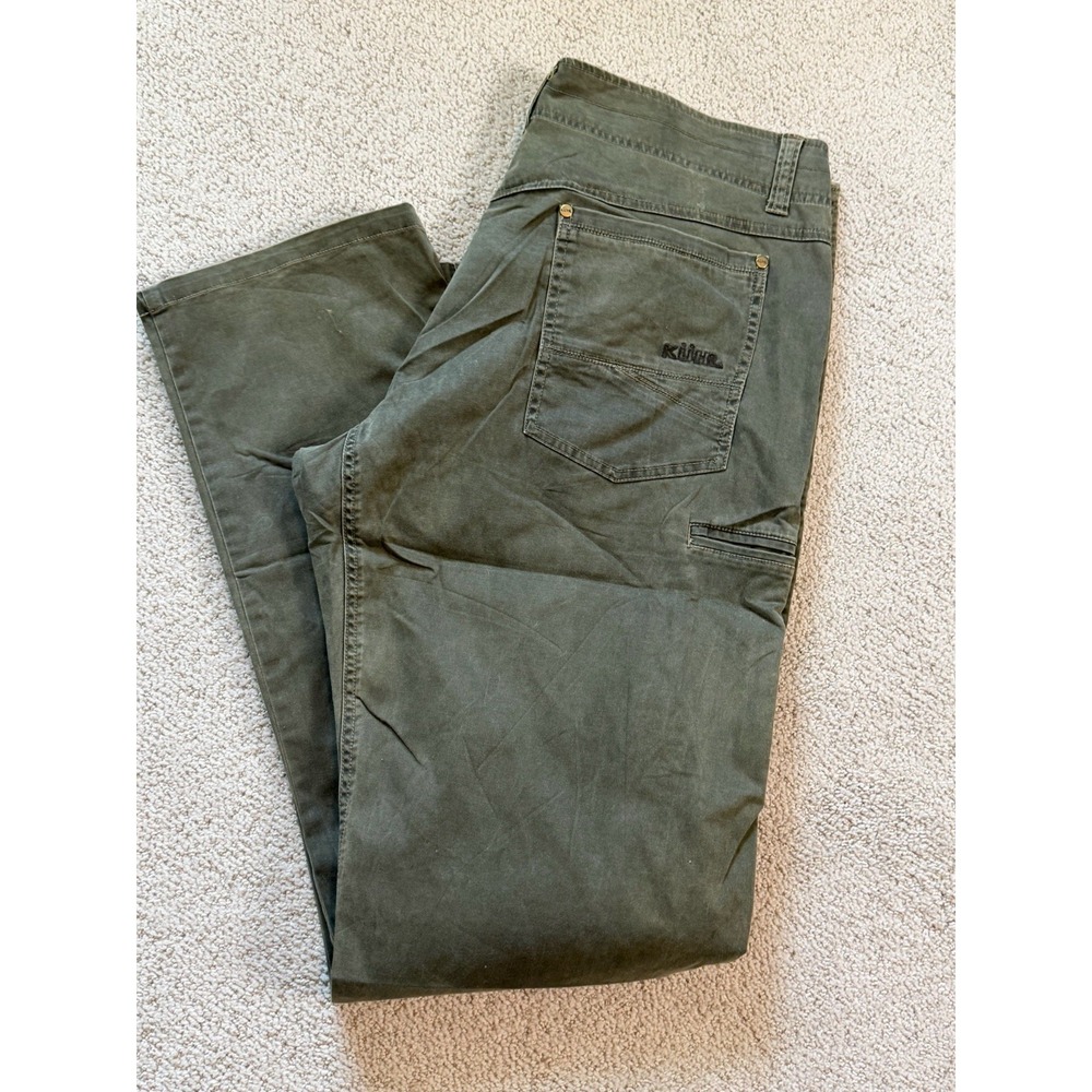 KUHL D'LUX  Pants Men 38x34 Green Patina Dye Hiking Outdoor Canvas Gorpcore